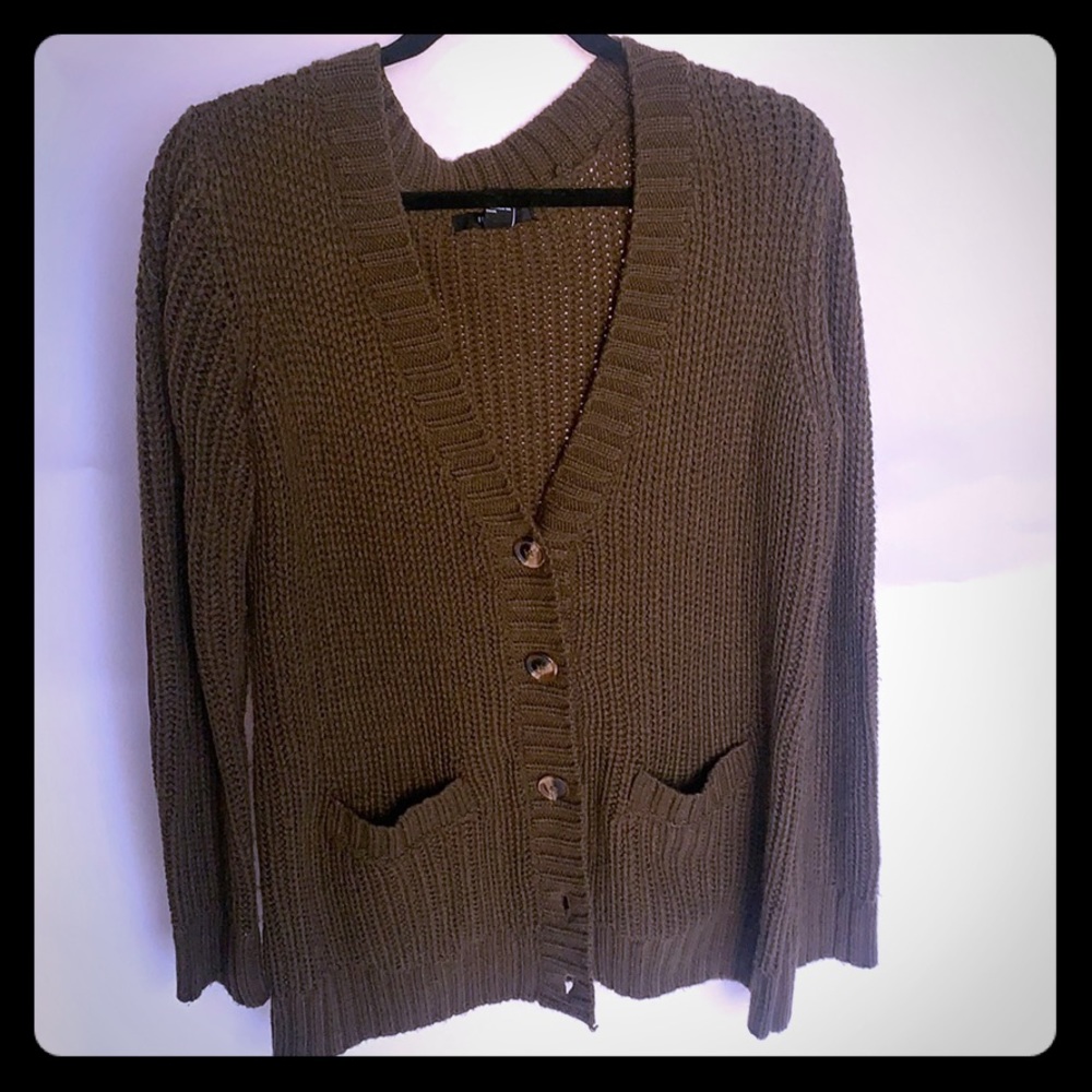 Forever 21 army green cardigan sweater
